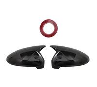Tappi retrovisore auto 2 copri specchietti retrovisori laterali in fibra di carbonio, neri, adatti for Audi A4 B9 Quattro S Line A5 S5 RS5(Bright black)