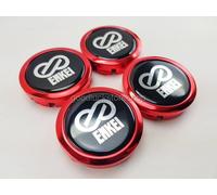 TAPPI RUOTE CENTRALI dimensioni 56 mm. LOGO ROSSO resina ENKEI lettera argent...