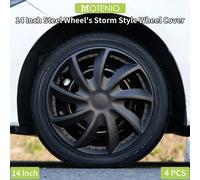 Tappi sportivi Cerchione 14 Coprimozzo per Cerchione in ferro Copriruota Set di 4 Copriruota in acciaio Coprimozzo in plastica per pneumatici R14 Accessori auto