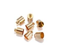 Tappi terminali per corda 20-50 pezzi/lotto perline con estremità a cricchetto in pelle nappa da 3, 4, 5, 6, 7, 8, 9, 10 mm for la creazione di gioielli fai te collane(KC Gold,50Pcs 3 x 8mm)