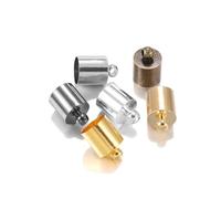 Tappi terminali per corda 20-50 pezzi/lotto perline con estremità a cricchetto in pelle nappa da 3, 4, 5, 6, 7, 8, 9, 10 mm for la creazione di gioielli fai te collane(Multicolor,50Pcs 9 x 13.0mm)