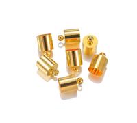 Tappi terminali per corda 20-50 pezzi/lotto perline con estremità a cricchetto in pelle nappa da 3, 4, 5, 6, 7, 8, 9, 10 mm for la creazione di gioielli fai te collane(Gold,50Pcs 3 x 8mm)