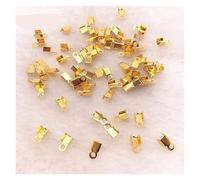 Tappi terminali per corda 200 pezzi/lotto 2x6/4x8mm perline a crimpare fermagli a conchiglia terminali for cordino nastro fermaglio in pelle(01 gold,2x6mm(about 200pcs))