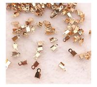 Tappi terminali per corda 200 pezzi/lotto 2x6/4x8mm perline a crimpare fermagli a conchiglia terminali for cordino nastro fermaglio in pelle(03 KC gold,2x6mm(about 200pcs))