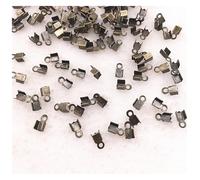 Tappi terminali per corda 200 pezzi/lotto 2x6/4x8mm perline a crimpare fermagli a conchiglia terminali for cordino nastro fermaglio in pelle(06 bronze,4x8mm(about 200pcs))