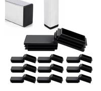 Tappi terminali rettangolari per tubi, 60 x 25 mm, tappi per gambe di mobili e sedie, per tubi in metallo, sedie, divani, tavoli, mensole, 20 pezzi