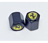 Tappi Valvola In Alluminio Con Crest Giallo Ferrari