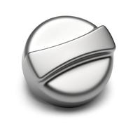 Tappo a manopola di ricambio per lavelli da cucina con valvola eccentrica, in plastica effetto cromato opaco, 44 mm, rotondo x 30 mm di altezza