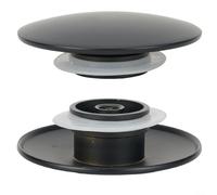 Tappo a scatto per lavabo, in ottone nero opaco, facile da aprire, per lavandino del bagno, 66 mm (2 pezzi)