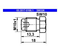 Tappo a vite, pompa freno ATE 03.3517-5100.1