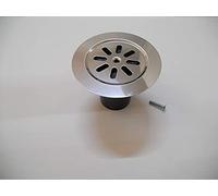 Tappo ad espansione completo di piattello grigliato acciaio inox - Ø griglia mm125 Ø uscita mm 75 H 95 mm - Pz1