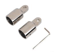 Tappo ad occhiello in acciaio inossidabile 316 resistente per barca per Bimini Top, adatto a tubi rotondi da 20 mm, 22 mm, 25 mm, resistente alla ruggine, con chiave, argento, 2 pezzi (22 mm)