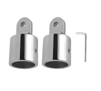 Tappo ad occhiello in acciaio inossidabile 316 resistente per barca per Bimini Top, adatto a tubi rotondi da 20 mm, 22 mm, 25 mm, resistente alla ruggine, con chiave, argento, 2 pezzi (20 mm)