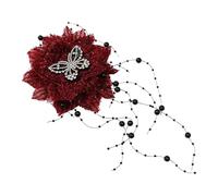 Tappo alto Bone Design Forcina Velocità Pentecostale Piuma Nappa Artiglio Forcina Robusto Clip per Acconciature voluminose Accessori Donna Rosso 13 cm