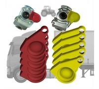 Tappo antipolvere per testa di accoppiamento, coperchio set da 10 pezzi - 5x rosso e 5x giallo testa ad aria compressa coperchio di ricambio, tappo standard per camion trattore | R-Satz Shop