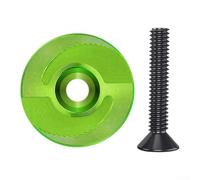 Tappo Attacco Manubrio CNC Lega Leggera 32mm | Compatibile MTB e strada, design elegante, resistenza duratura, include per vite di fissaggio(Green)