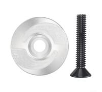 Tappo Attacco Manubrio CNC Lega Leggera 32mm | Compatibile MTB e strada, design elegante, resistenza duratura, include per vite di fissaggio(Silver)
