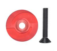 Tappo Attacco Manubrio CNC Lega Leggera 32mm | Compatibile MTB e strada, design elegante, resistenza duratura, include per vite di fissaggio(Red)