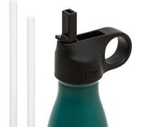 Legami - Tappo Borraccia con Beccuccio, Sport Lid, 7,8x4,5 cm, Adatto per l'Utilizzo sulla Bottiglia Termica da 500 ml, Chiusura Ermetica, 2 Cannucce Incluse, nero, Taglia unica