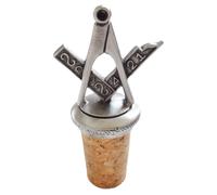Tappo bottiglia in peltro quadrato e bussole massonico - peltro inglese...