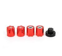 Tappo Centrale per cerchione RC, 4 Pezzi Tappo Centrale per cerchione Auto RC Dado M4 per Axial SCX10 90046 D90 RC Car(Rosso)