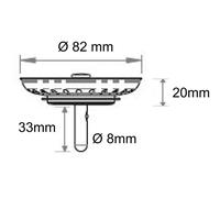 Tappo cestello Inox per piletta basket Delò Ø 80 mm con guarnizione