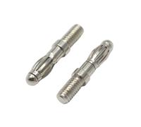 Tappo con bullone montato, 10 pezzi di spina a banana non isolata da 23,5 mm con bullone filettato 4 adatto for l'installazione su pannello M4, lunghezza filettatura connettore 8