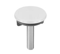 Tappo Copriforo per Lavabo in Acciaio con Tappo Bianco Diam. 47 mm