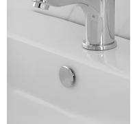 Tappo Copriforo Universale Per Troppo Pieno Lavabi E Bidet Aventi Circonferenza 24 O 28 Mm, In Ottone Con Ghiera Cromata Dal Design Moderno