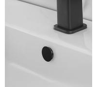 Tappo Copriforo Universale Per Troppo Pieno Lavabi E Bidet Aventi Circonferenza 24 O 28 Mm, In Ottone Con Ghiera Nero Opaca Dal Design Moderno