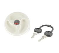Tappo da camper per serbatoio acque chiare, colore bianco, con chiave