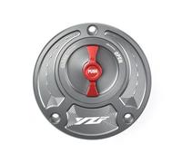 Tappo del serbatoio del carburante senza chiave Per YZF R3 R25 R6 R1 R125 250 2010-2023 Tappo Serbatoio Carburante CNC Per Moto, Coperchio Olio, Benzina(Gray Red Logo)