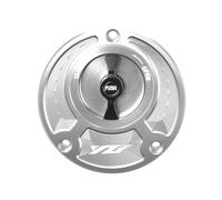 Tappo del serbatoio del carburante senza chiave Per YZF R3 R25 R6 R1 R125 250 2010-2023 Tappo Serbatoio Carburante CNC Per Moto, Coperchio Olio, Benzina(Silver Black Logo)