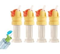 Tappo Di Conversione for Beccuccio for Bottiglia D'acqua Con Cannuccia, Adattatore Beccuccio Bottiglia D'acqua Coperchio Riutilizzabile In Silicone for Bottiglie Di Succo E Acqua(Red*4)