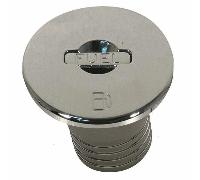 Tappo di imbarco in acciaio inox collo Ø 38 mm. carburante