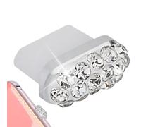Tappo di Polvere di Rhinestone Type -C - Coperchio della Porta di Ricarica cristallina | Protettore Anti -Tappo per telefoni, Tappi per Smartphone Scintillanti per la Sicurezza, Strumenti di
