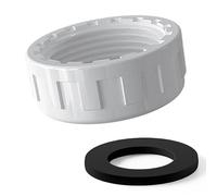 Tappo di raccordo per tubo da 1-1/2PT con guarnizione, connettore per tubo flessibile con filettatura femmina rotonda in PVC, per tubi dell'acqua da giardino e da esterno bianco 40mm