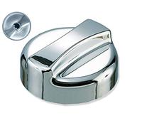 Tappo di ricambio per lavello da cucina con valvola eccentrica, in plastica effetto cromato, 44 mm di diametro x 30 mm di altezza.