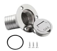 Tappo di riempimento/riempimento del ponte della barca da 38 mm Collo angolato ACQUA/GAS/CARBURANTE/DIESEL Acciaio inossidabile 316 Linguetta ribaltabile Barca Yacht Camper Camion(38mm GAS)