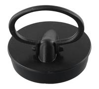 Tappo di scarico, 47 mm, tappo per lavello in PVC nero con design ad anello di sollevamento, copertura di scarico per bagno, cucina, sigillante resistente alle alte temperature
