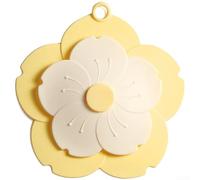 Tappo di scarico a forma di fiore in silicone, antiscivolo, colore giallo | Silicone ispessito, impugnatura antiscivolo, resiste alla pressione dell'acqua, sicuro per la vestibilità, giallo, rosa
