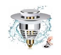 Tappo di scarico a scomparsa in ABS e acciaio inox, tappo per lavabo da bagno con anima in rame per raccogliere i capelli, cestello a chiusu