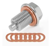 Tappo di Scarico Olio Magnetico M14x1,5 con 8 Rondelle in Rame, Tappo Magnetico in Acciaio Inox per Auto Moto Barca, Vite di Scarico per Coppa dell’Olio