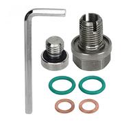 Tappo di Scarico Olio Piggyback Sovradimensionato, Kit di Riparazione Filettatura Coppa Olio Autofilettante in Acciaio Inossidabile con Guarnizione O-ring per Chiave Esagonale, (M12.1-1.25x15mm)