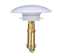 Tappo di scarico per lavello, 66 mm, con pulsante a pressione, in ottone, resistente alle perdite, adatto per lavelli da bagno e cucina (bianco)