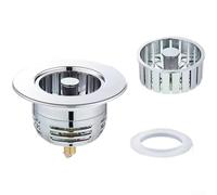 Tappo di scarico per lavello da cucina, con corpo in acciaio inossidabile 304 e cestello filtrante in ABS di precisione per dimensioni standard (A)