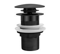 Tappo Di Scarico Universale Per Lavello,Tappo Di Scarico Pop-up Per Bagno, Senza Troppopieno, Acciaio Inox, Con Guarnizione In Gomma, Adatto Per Lavelli E Vasche, Nero