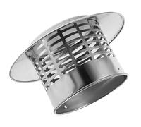 Tappo di sfiato per tetto in acciaio inossidabile Copertura canna fumaria, Cappello antipioggia Protezione fumaria con rete protezione uccelli, Cappa tubo scarico antivento camino-1 argento 200mm/8"