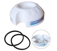 Tappo di supporto per la pulizia delle cellule del sale da piscina con O-Ring, compatibile con e per Pentair 520670 per kit di lavaggio con acido intelliclor, strumento di presa in plastica bianca