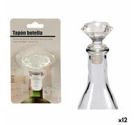 Tappo ermetico per bottiglie Trasparente 4,5 x 14,5 x 8,5 cm Diamante (12 Unità)